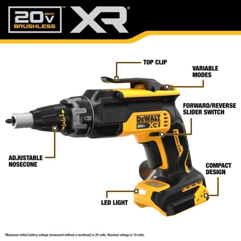DEWALT 20V Max Atornillador Seco Drywall, Solo Herramienta