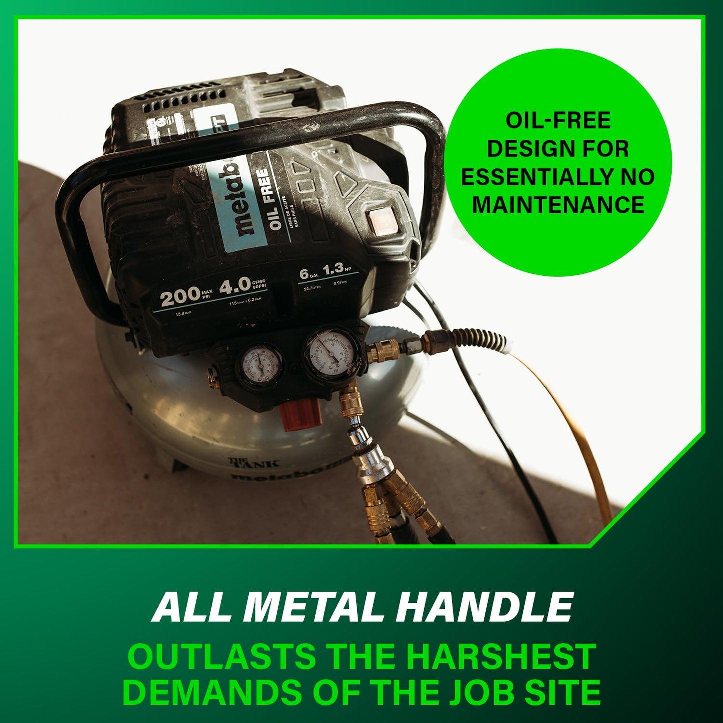Metabo HPT Compresor de Aire Portátil THE TANK 200 PSI, 6 Galones