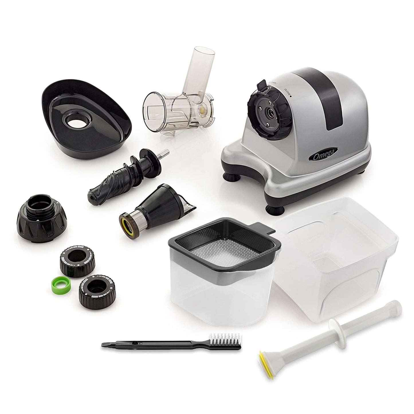 Omega Extractor de Jugo en Frío para Apio, Masticador 200W, Plateado