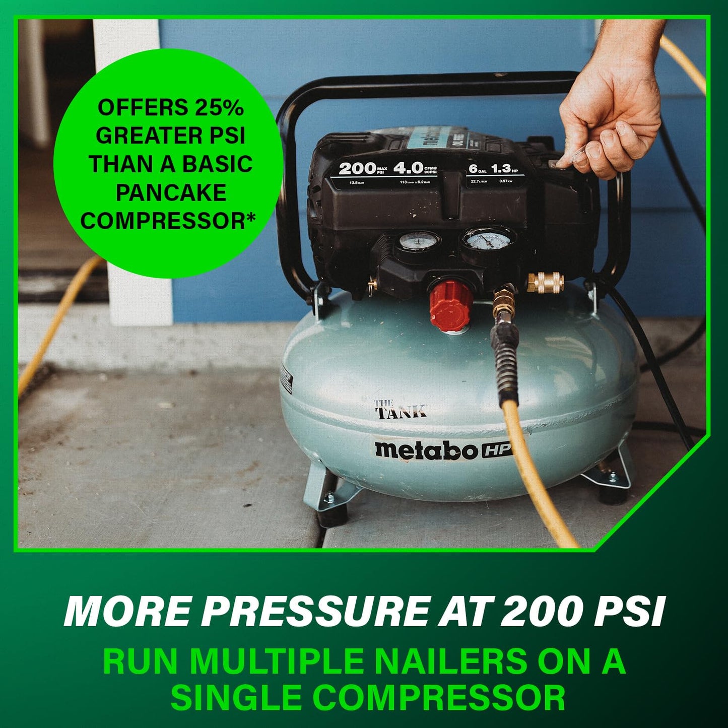 Metabo HPT Compresor de Aire Portátil THE TANK 200 PSI, 6 Galones