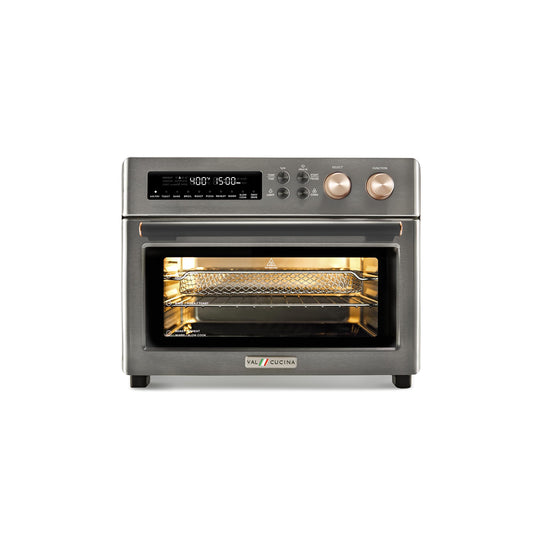 VAL CUCINA Horno Tostador Air Fryer 10-en-1, Negro Mate