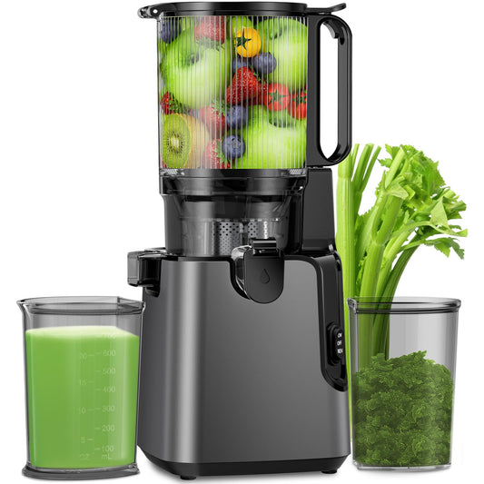 YPONE 400W Slow Juicer Cold Press, Extractor de Jugo con Tolva Grande 5.4"