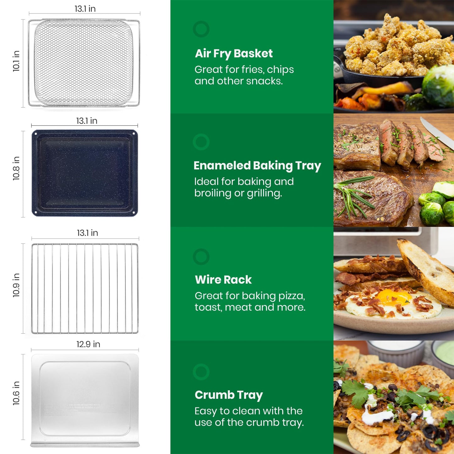 VAL CUCINA Horno Tostador Air Fryer 10-en-1, Negro Mate