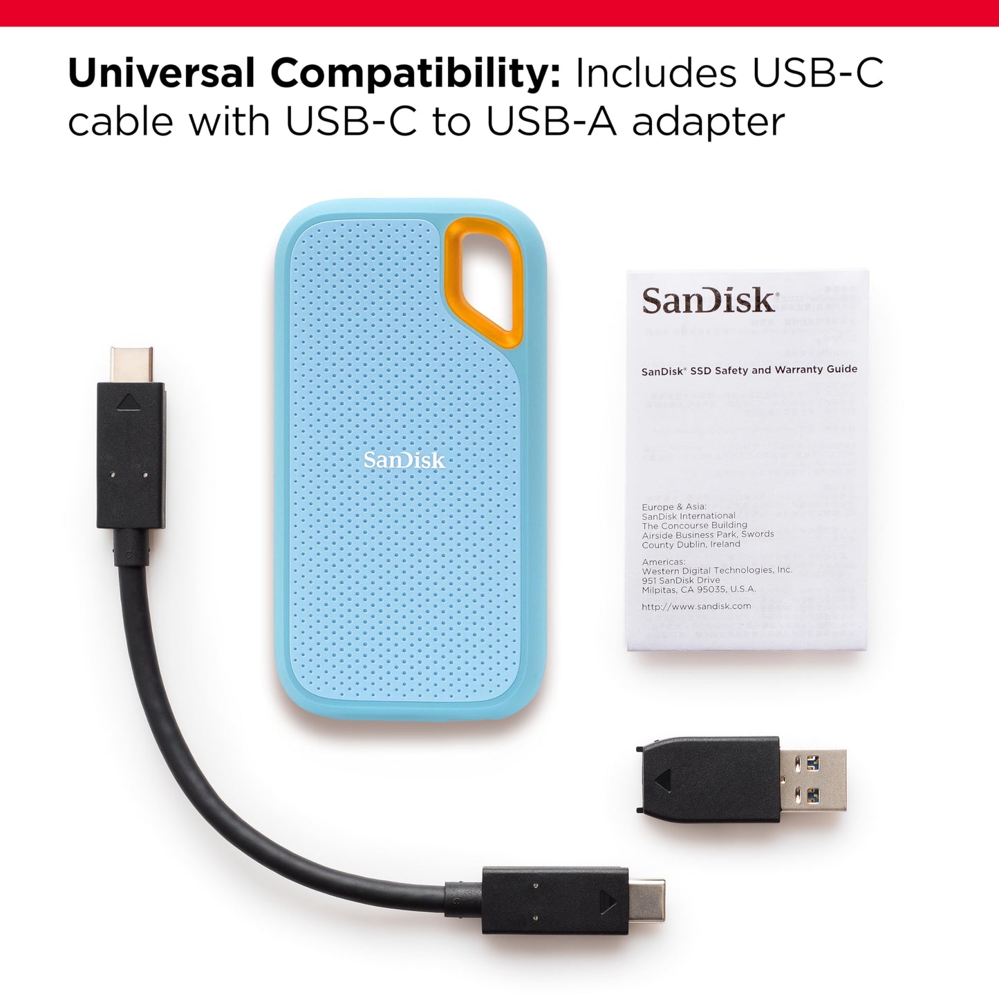SanDisk Extreme SSD Portátil 4TB, USB-C, 1050MB/s, Azul