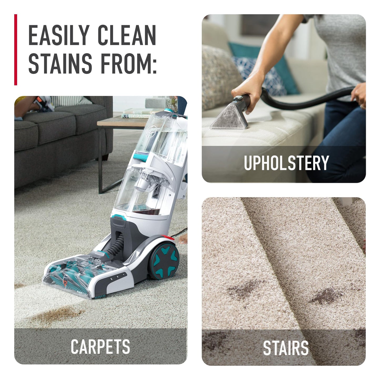 Hoover SmartWash Limpiadora de Alfombras Automática, Turquesa